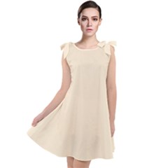 True Champagne Color Tie Up Tunic Dress by SpinnyChairDesigns