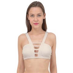 True Champagne Color Cage Up Bikini Top