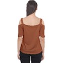 True Cinnamon Color Cutout Shoulder Tee View2