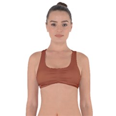 True Cinnamon Color Got No Strings Sports Bra by SpinnyChairDesigns