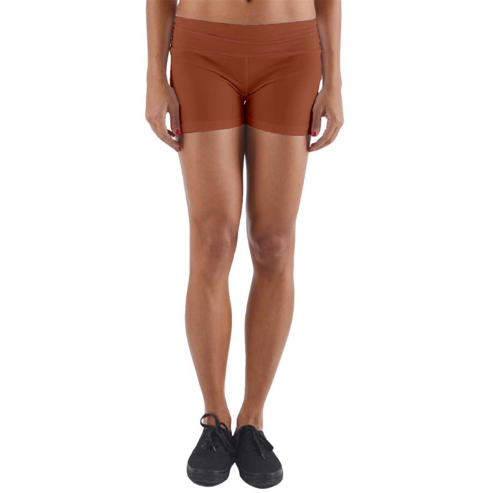 True Cinnamon Color Yoga Shorts