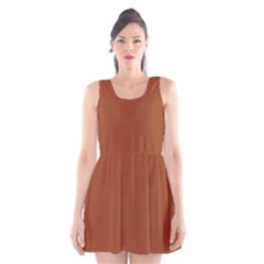 True Cinnamon Color Scoop Neck Skater Dress by SpinnyChairDesigns