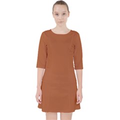 True Cinnamon Color Pocket Dress by SpinnyChairDesigns