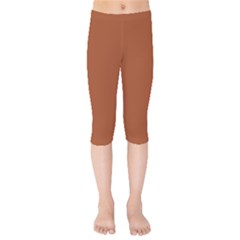 True Cinnamon Color Kids  Capri Leggings  by SpinnyChairDesigns