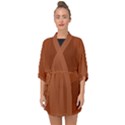 True Cinnamon Color Half Sleeve Chiffon Kimono View1