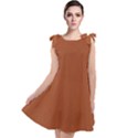 True Cinnamon Color Tie Up Tunic Dress View1