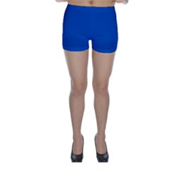 True Cobalt Blue Color Skinny Shorts by SpinnyChairDesigns