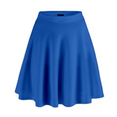 True Cobalt Blue Color High Waist Skirt by SpinnyChairDesigns