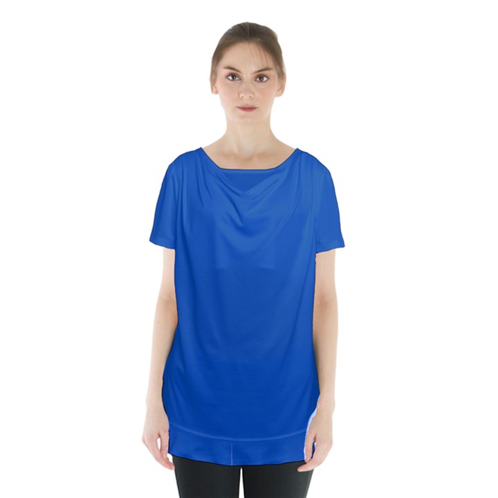 True Cobalt Blue Color Skirt Hem Sports Top