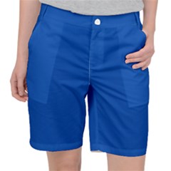 True Cobalt Blue Color Pocket Shorts by SpinnyChairDesigns