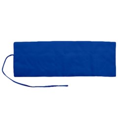 True Cobalt Blue Color Roll Up Canvas Pencil Holder (m) by SpinnyChairDesigns