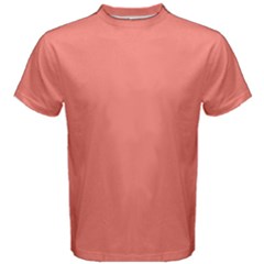 True Coral Pink Color Men s Cotton Tee by SpinnyChairDesigns