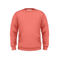 True Coral Pink Color Kids  Sweatshirt by SpinnyChairDesigns