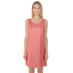 True Coral Pink Color Sleeveless Satin Nightdress by SpinnyChairDesigns