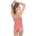 True Coral Pink Color Classic One Shoulder Swimsuit View2