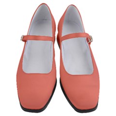 True Coral Pink Color Women s Mary Jane Shoes by SpinnyChairDesigns