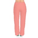 True Coral Pink Color Women velvet Drawstring Pants View2