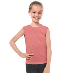 True Coral Pink Color Kids  Mesh Tank Top by SpinnyChairDesigns