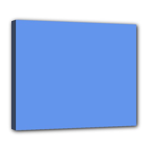 True Cornflower Blue Color Deluxe Canvas 24  X 20  (stretched) by SpinnyChairDesigns