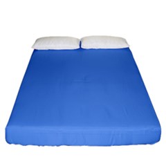 True Cornflower Blue Color Fitted Sheet (california King Size) by SpinnyChairDesigns