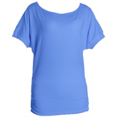 True Cornflower Blue Color Women s Oversized Tee by SpinnyChairDesigns