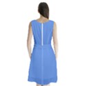 True Cornflower Blue Color Sleeveless Waist Tie Chiffon Dress View2