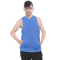 True Cornflower Blue Color Men s Sleeveless Hoodie by SpinnyChairDesigns