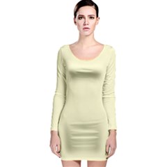 True Cream Color Long Sleeve Bodycon Dress by SpinnyChairDesigns