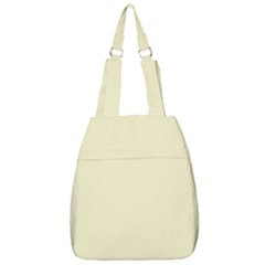 True Cream Color Center Zip Backpack by SpinnyChairDesigns