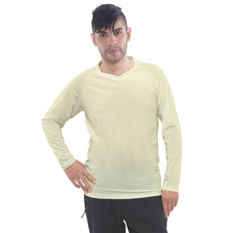 True Cream Color Men s Pique Long Sleeve Tee by SpinnyChairDesigns