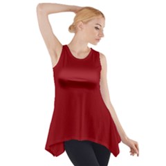 True Dark Red Color Side Drop Tank Tunic by SpinnyChairDesigns