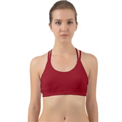 True Dark Red Color Back Web Sports Bra by SpinnyChairDesigns