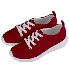 True Dark Red Color Women s Lightweight Sports Shoes by SpinnyChairDesigns