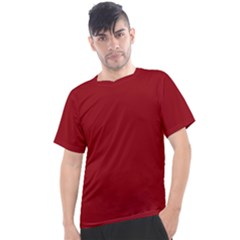 True Dark Red Color Men s Sport Top by SpinnyChairDesigns