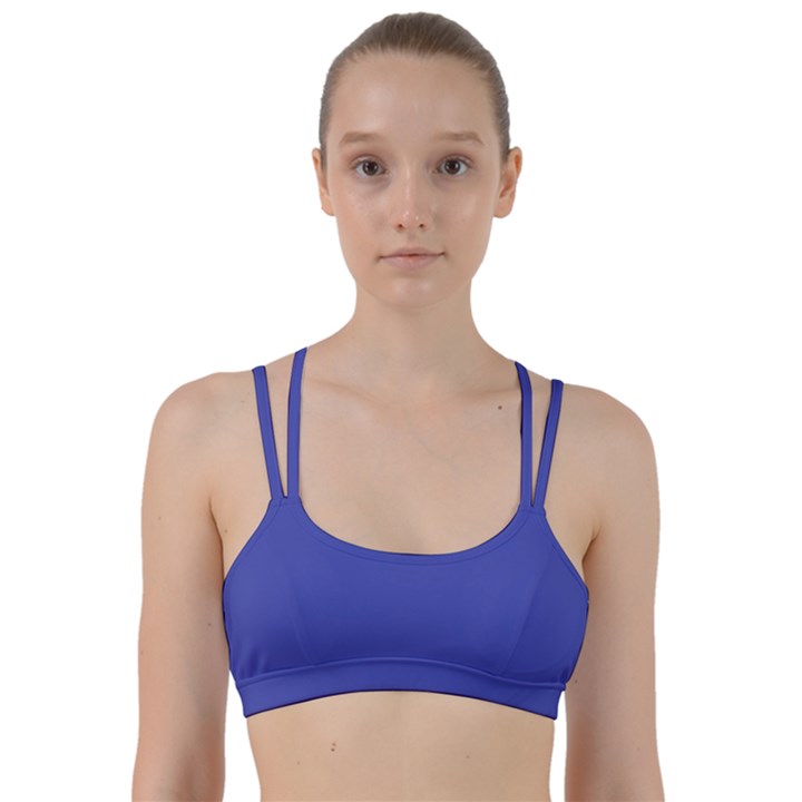 Dark Slate Blue Color Line Them Up Sports Bra