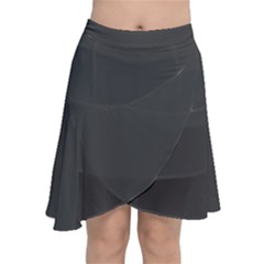 Dark Slate Grey Color Chiffon Wrap Front Skirt by SpinnyChairDesigns