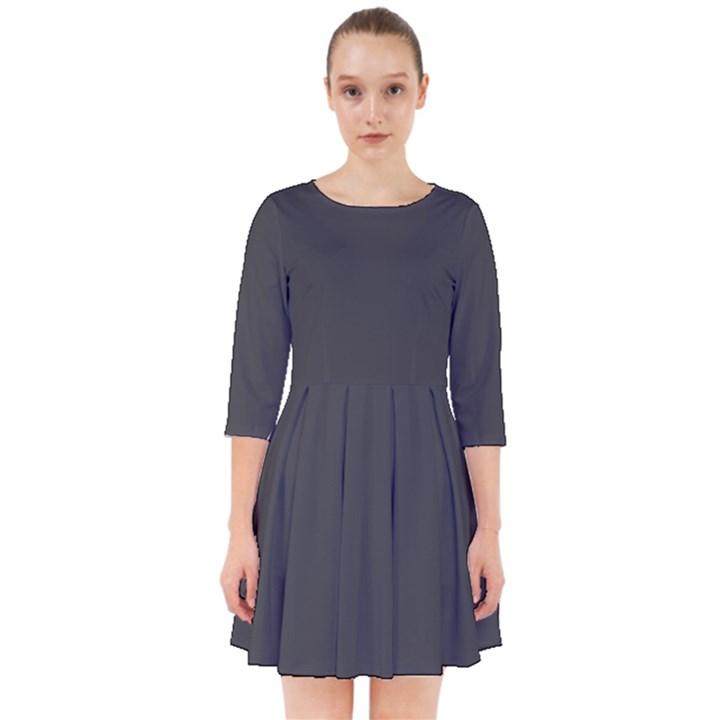 Dark Slate Grey Color Smock Dress