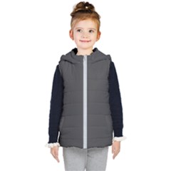 Dark Slate Grey Color Kids  Hooded Puffer Vest by SpinnyChairDesigns