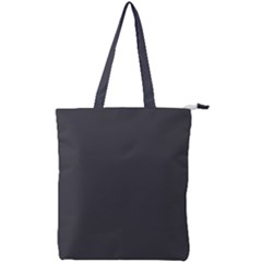 Dark Slate Grey Color Double Zip Up Tote Bag by SpinnyChairDesigns