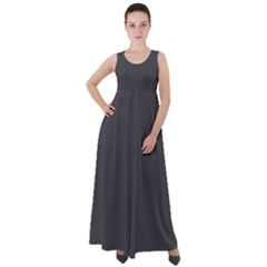 Dark Slate Grey Color Empire Waist Velour Maxi Dress by SpinnyChairDesigns