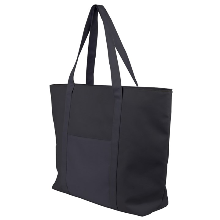 Dark Slate Grey Color Zip Up Canvas Bag