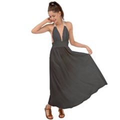 Dark Slate Grey Color Backless Maxi Beach Dress by SpinnyChairDesigns