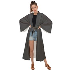 Dark Slate Grey Color Maxi Kimono by SpinnyChairDesigns