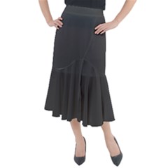 Dark Slate Grey Color Midi Mermaid Skirt by SpinnyChairDesigns