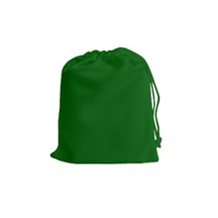 True Emerald Green Color Drawstring Pouch (medium) by SpinnyChairDesigns