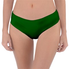 True Emerald Green Color Reversible Classic Bikini Bottoms by SpinnyChairDesigns