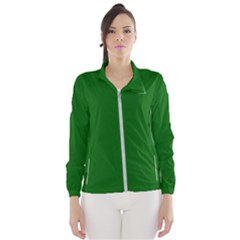 True Emerald Green Color Women s Windbreaker by SpinnyChairDesigns