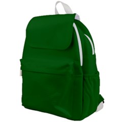 True Emerald Green Color Top Flap Backpack by SpinnyChairDesigns