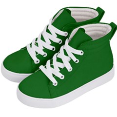 True Emerald Green Color Kids  Hi-top Skate Sneakers by SpinnyChairDesigns