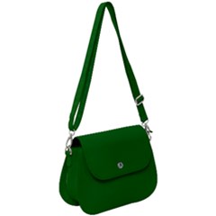 True Emerald Green Color Saddle Handbag by SpinnyChairDesigns